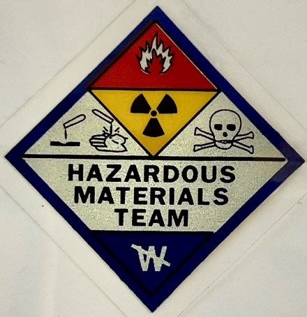HAZARDOUS MATERIALS TEAM STICKER - REFLECTIVE..
